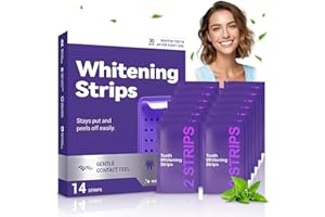 Strisce Sbiancanti Denti Viola – Sbiancamento Denti Rapido a Casa – Sbiancante Denti per Denti Sensibili – Rimuove Macchie Caffè Fumo Vino – 14 Strisce Teeth Whitening Strips