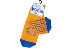 Flipper Swimsafe 1053 - Calze acquatiche con suola antiscivolo di colore blu-arancio, per bambini e ragazzi, taglia 27-30, ideali per andare in piscina senza problemi