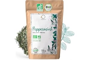 ORIGEENS ORGANIC PEPPERMINT LEAVES 150g - Dried mint leaves for making mint tea and iced tea - Organic peppermint loose leaf