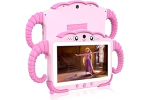OKULAKU Kinder Tablet 7 Zoll Kids Tablet für Kinder ab 3-14 Android Kindertablet mit Hülle 2GB+32GB Kindersicherung GMS Certified Kleinkind Tablet mit WiFi Dual Kamera Google Play Store für Mädchen Junge Rosa