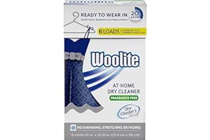 Woolite Dry Care Cleaner, At Home Dry Clean in 20 Minutes Everyday, Special Care, and Dry Clean Clothes, Fragrance Free, 6 Cloths