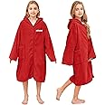 Hiturbo Kids Hooded Towel Robe: Changing Zipper Bath Robe Poncho Towelling for Swimming Beach Surfing Home