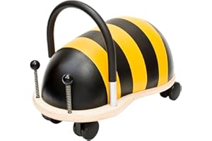 Wheelybug Toddler Wooden Ride-On, Multi-Directional Castor Wheels, Safety Certified Developmental Toy for Outdoor/ Indoor Fun, Small (1 - 3 Years), Bee
