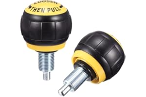 sourcing map Perilla de ajuste de fitness M16 piezas de repuesto para el hogar Fitness Spinning Bike Ajuste de altura Tornillo Equipo Negro Amarillo 2pcs