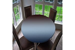 CHICKWIN-SHOP Chickwin Runde Tischdecke Wasserdicht Antifouling mit Elastische Kante, Modern Farbverlauf Einfarbig Tischschoner, Tischtuch aus Polyester für Küche, Esszimmer, Garten (Dunkelblau,120cm)