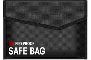 RPNB Fireproof Document Bag (2000℉), Non-Itchy Silicone Coated Fiberglass Fire and Water Safe Bag with TPU Zipper&Wider Airtight Velcro, Fireproof Bag Pouch for Valuables,File,Cash and Tablet(28x20cm)