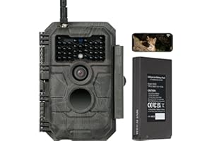 GardePro E6P Cámara de Caza, WiFi, Batería Recargable 8000mAh, 64MP 1296P H.264, Camara Fototrampeo con Visión Nocturna, Amplio Campo de Visión de 110°