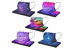 DeaAmyGline 50 Stück Mundschutz Erwachsene Einweg,3-lagig Vliesstoff,Mund-Nasen-Schutz,mit Bunt Motiv,Atmungsaktive,Multifunktionstuch Halstuch Bandana für Männer und Frauen