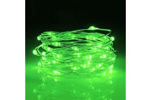 ‎AIFULO aifulo Grün Lichterkette Batterie Timer, 3M 30 Micro LED Lichterkette Innen mit 6H Timer, Wasserdichte Kupferdraht Lichterkette für Party, Garten, Weihnachten, Halloween, Schlafzimmer, Hochzeit