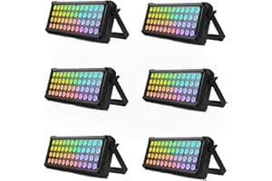 OSUSUENT 80W Wall Washer Luce, 48 LED RGB 3 in 1 Palcoscenico DJ Luce Bar DMX 512 Auto Play Suono Attivato LED Strobo per Matrimonio Partito Concerto Discoteca DJ 6PCS