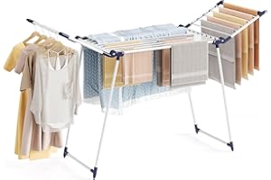 SYKIARIOL Clothes Airer, Winged Clothes Drying Rack, Foldable Drying Rack Laundry Indoor, Space Saving Outdoor Clothes Dryer, Airers Clothes Indoor Foldable for Towels (White, 175 * 56 * 100cm)