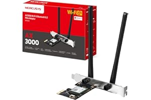 MERCUSYS MA80XE AX3000Mbps Dual-Band 5.2 PCIe WiFi Adapter for PC, WiFi 6 Bluetooth Adapter with Two Antennas, OFDMA, MU-MIMO,Low Latency, ideal for Game and 4K,Latest WPA3,Windows 10-11