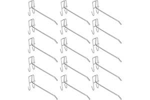 MARVELLOUS Ganchos de estantería de 30 piezas, gancho de supermercado resistente, gancho de rejilla de hierro, gancho de estante de exhibición de joyas, tablero de clavijas de 3,5 mm de grosor(15cm in length)