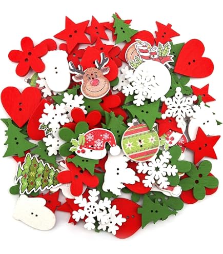 DIY Weihnachtsknopf-Ornament-Set, Lustige Feiertags Produktbild-Vorschau 11