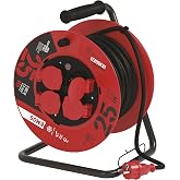 EMOS 1000116.30 Professional Extension Cable 25 m with 4 Schuko Sockets, 2.5 mm2 Rubber, IP44, for Outdoor Use, Male to Femal