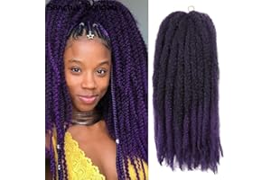 Saisifen Marley Twist Warkocz Przedłużanie Włosów 3 Sztuki/lot Marley Warkocz Włosy Długie Afro Kinky Curly Butterfly Locks Szydełkowe Włosy (45 CM/18 Cali, #TFioletowy)