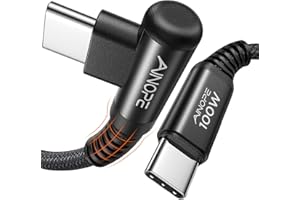 AINOPE 100W/5A [2M+2M] Nylonowy kabel USB C na USB C Kabel USB-C do szybkiego ładowania iPhone 16 Pro Max 15 14 13 12/MacBooka/iPada/Samsunga S23/22/21, czarny