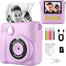 thumbnail interactive-video image 1 of Instant Print Camera For Kids, 1080P HD Selfie Digital Camera For Boys Girls, Portable Kids Creative Print Camera Video Camera With 2.4 Inch Screen, 32GB TF Card, Colouring Pens, Printing Paper 1 of 9