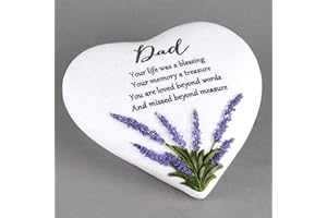 CINOLINK Thoughts Of You Heart - 61966 - Commémorative Plaque in Forme de cœur Avec Motif de Lavande - Pour père