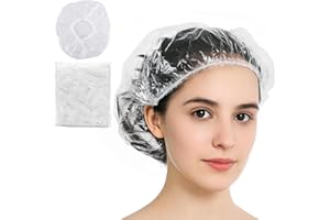ADMYGO 100 Stück Duschhauben Einweg Duschhaube Damen Vielseitig und hochelastisch haarhaube Unverzichtbar für Haus, Hotel und Reise, SPA für Frauen - Weiß