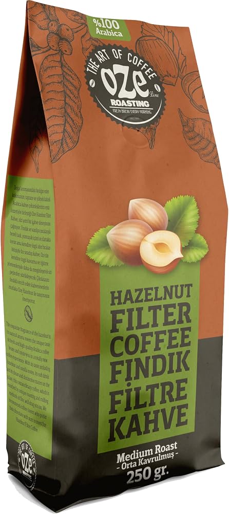 Ozeline Fındık Aromalı Filtre Kahve 250 g – Moka Pot için Öğütülmüş – Yoğun Fındık Aroması