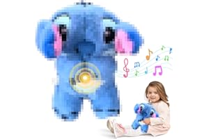 Axingqiwu S-titch Atmender Plüschtier S-titch Kuscheltier mit Herzschlag 30cm S-titch Spielzeug Schlummer Otter für Kinder und Erwachsene (Blau)