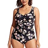 DELIMIRA Donna Costume da Bagno Coppe con Imbottite Cerniera Frontale