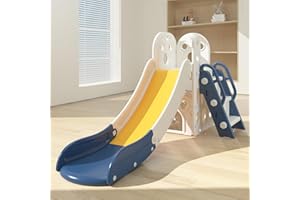 CHIIRAKU Micky Kinderrutsche Klappbarer Basketball mit Stauraum Kinder Indoor-Rutsche ab 2 Jahren - Bis 70 kg belastbar 180CM Geburtstagsgeschenk Festgeschenk(Blau, Groß)