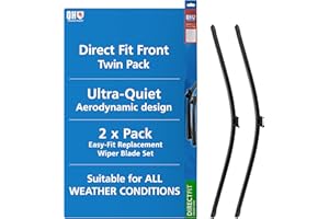 Quinton Hazell Front Window Wiper Blade Set | 26inch & 18 Inches / 660 & 457 mm | Push Button | Driver and Passenger Side Car Windscreen Wipers