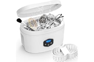 VCLOO Ultrasonic Cleaner Jewellery Cleaner Machine: 45Hz Jewellery Cleaner Glasses Cleaner 600ML Ultrasonic Cleaner for Jewelry Glasses Necklace Rings Watch