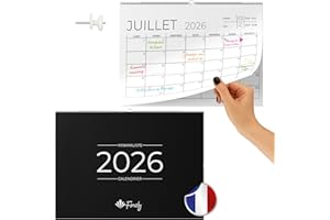Finoly Calendrier Mural 2026 Janvier 26 Décembre 26 (12 Mois) | Calendrier 2026 Mural | Calendrier Mural 2026 en Français | Calendrier Mensuel 2026 avec Fixation 30x21 cm