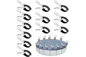 SIGANDG Klammern Metall für Poolabdeckung 12 Stück Oberirdische Pools Federzwingen mit Schutzfolie Verwendet für Schwimmbadstoffe, Sonnenschirm und Kleidung trocknen(Schwarz)