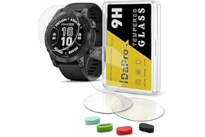 iDaPro Ochraniacz ekranu do zegarka Garmin fenix 7X Solar/ 7X Sapphire Solar Watch szkło hartowane + silikonowe zatyczki przeciwpyłowe odporne na zarysowania bez pęcherzyków