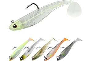 ‎TRUSCEND TRUSCEND Gummifische Angelköder für Forelle Zander & Barsch, Kunstköder Angelausrüstung Gummiköder Angelsets Jigs Head mit BKK/VMC Haken, Angelgeschenke für Männer,Angelköder für Süß- und Salzwasser