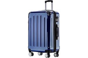 BEIBYE Zwillingsrollen 2048 Hartschale Trolley Koffer Reisekoffer Taschen Gepäck in M-L-XL-Set (Blau, L)