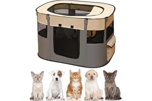 EUBSWA Recinto per Cani 70 x 55 x 40 cm, Recinto per Gatti Gabbia per Cani da interno & esterno, Box Traspirante Portatile per Gatti Conigli Cuccioli