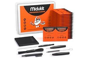 MIDUKIT Nettoyant Appareil Auditif, Kit Nettoyage pour Appareils Auditifs, Outils de Nettoyage Sont Inclus Lingette Appareil Auditif, Serviette Nettoyante Appareil Auditif, Brosse, Boucle de Cire