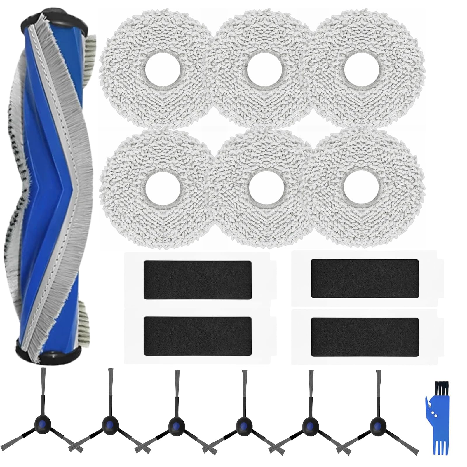 Ultimate 18 Pcs Accessories Kit for Ecovacs DEEBOT T30S Combo Vacuum Cleaner: Main Brush, Filters, Mop Pads, Side Brushes - T30S Replacement Parts