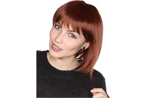 Prettyland Femme Perruque courte naturelle carré frange carré BOB en Brun et Noir Mixte Plein Volume C1920