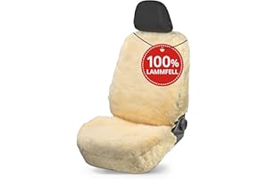 ‎WALSER Walser Lammfell Autositzbezug Mona, 100% Lammfell Sitzbezug für Auto, 1 Stück Lammfell Sitzbezüge Auto Vordersitze, Autositzbezug Lammfell, Autositzbezug Fell, Lammfell Autositz beige