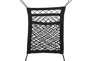Jieddey Car Storage Net,1 PCS Car Mesh Organizer Stretchable Elastic Storage Net for Collecting Debris Bottles Groceries on the Back Seat