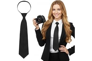 Matwsec Svart slips för kvinnor 48 cm Färdigbundna slipsar för kvinnor Halsband Accessoar Skolan Affärer Bröllop Cosplay slips