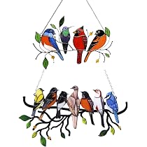 Colibrì Parasole In Acrilico Effetto Vetrata Colorata – Decorazione Da Finestra Con Rifrazione Arcobaleno, 20x20 Cm - copertina