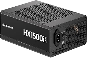 CORSAIR HX1500i SHIFT Fully Modular ATX Power Supply – Built-in iCUE LINK System Hub, Dual Native 12V-2x6 Cable, ATX 3.1 & PCIe 5.1, Side-Mounted Connectors, Cybenetics Platinum – Black
