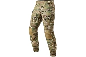Aineeba G3 Pantalon de combat avec genouillères, pantalon tactique militaire camouflage multi-poches Ripstop chasse randonnée