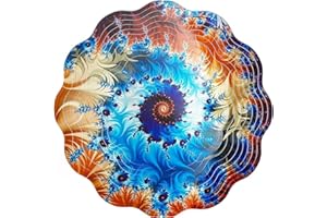 Osznmmg Wind Spinner, Stainless Steel Weathervane, 3D 12 inch Stainless Steel Dynamic Metal Outdoor Large Rotating Decoration, Colourful Wind Catchers Hanging Gifts