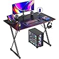 CubiCubi Gaming Desk 32 Inch PC Computer Desk, Home Office Desk Table Gamer Workstation, Simple Game Table, Black