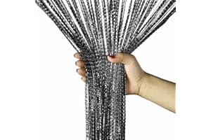 Smilegirl String Door Curtain Fly Insect Bug Screen String Doorways Divider Glitter Retro Tassel Doors Doorways Dividers Window Curtain Panel Party Decorations (Black)