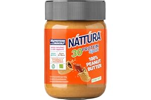 NATTURA PROTEIN SPORT Burro 100% Arachidi, Burro d'Arachidi Proteico Senza Zuccheri Aggiunti, Crema Proteica Senza Glutine, 100% Naturale, 28% di Proteine, 350g