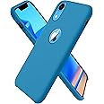 VONZEE Liquid Silicone Soft Back Cover for iPhone XR Case, Shockproof Slim Camera & Full Body Protection Non Yellowing Cover with Microfiber Lining & Logo Cut (6.1 Inch) - (Aqua Blue)
